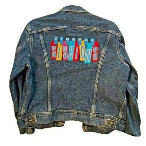 Vtg Hbo Cinemax Sessions Denin Jacket Sz 42 Reg - image 1